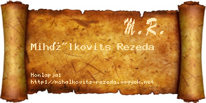 Mihálkovits Rezeda névjegykártya